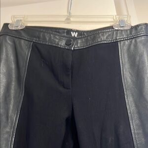 Worth Black leather and fabric Ankle Pants, size 2